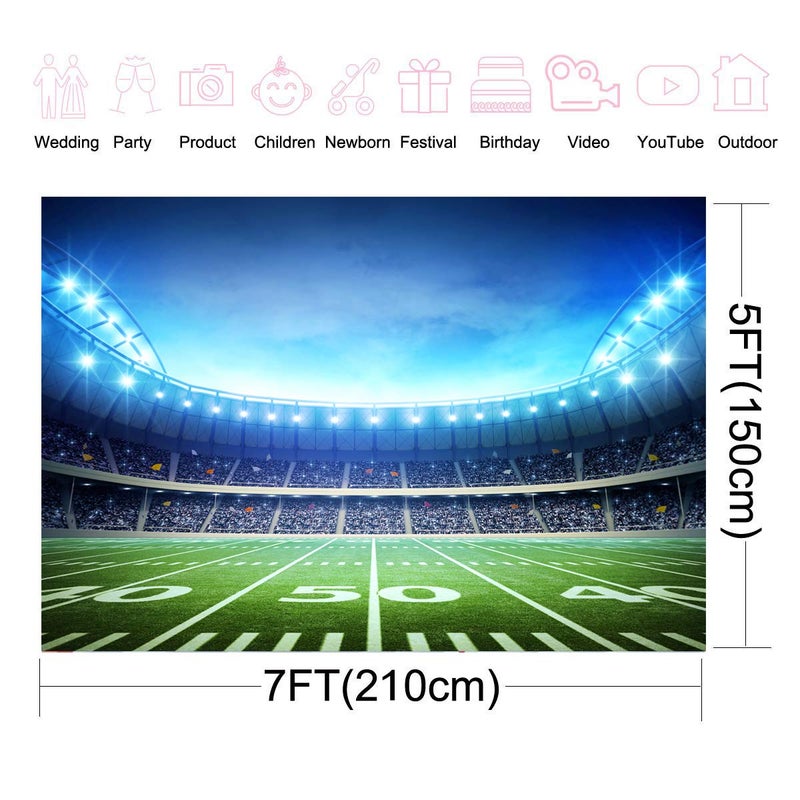 CHAIYA Super Bowl Sport Theme Party Decorations Football Backdrop Background for Tailgate Sports Birthday Party Cake Table Photo Booth Decoration (7x5ft) - Image 4